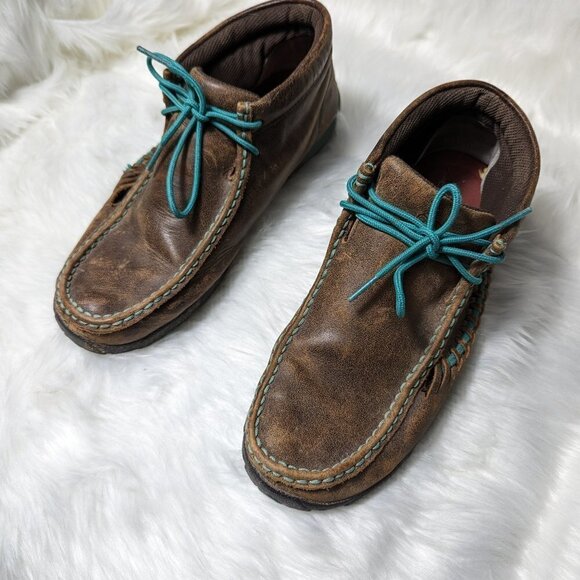 Twisted X woman's Handcrafted Cowgirl Lace-up Chukka Brown  color Size 10 M - Picture 1 of 13